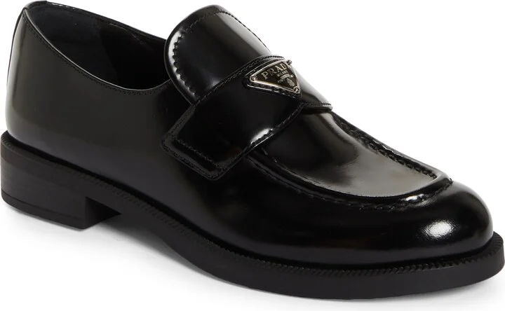 Triangle Logo Patent Leather Loafer