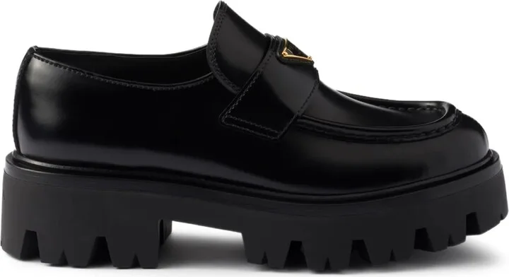 Triangle-Logo Platform Loafers