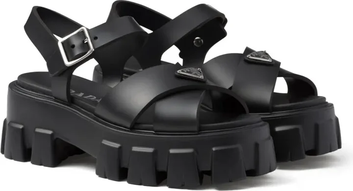 Triangle-Logo Platform Sandals - Image 2