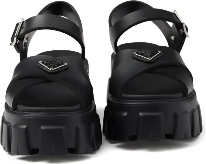 Triangle-Logo Platform Sandals - Image 4