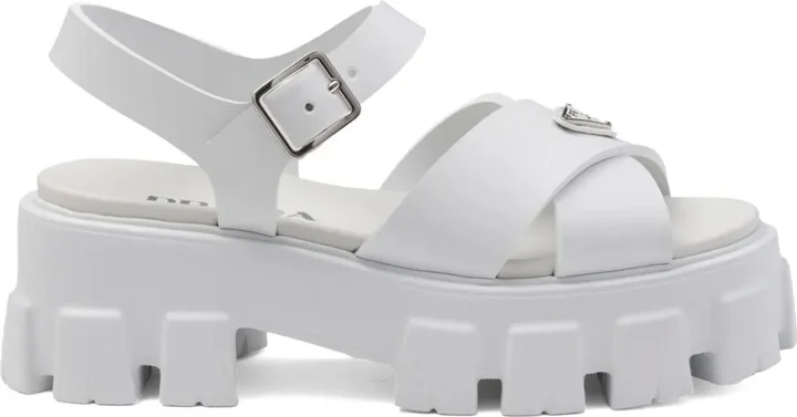 Triangle-Logo Platform Sandals