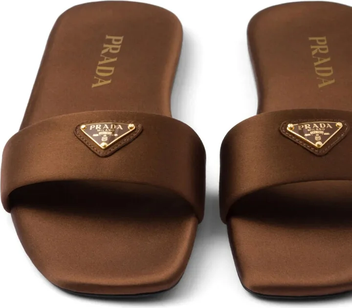 Triangle-Logo Satin Slides - Image 4