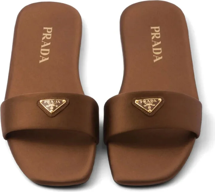 Triangle-Logo Satin Slides - Image 5