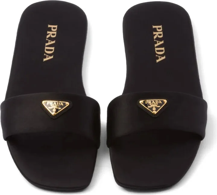 Triangle-Logo Satin Slides - Image 3