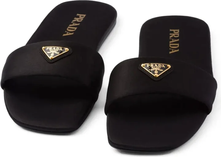 Triangle-Logo Satin Slides - Image 5