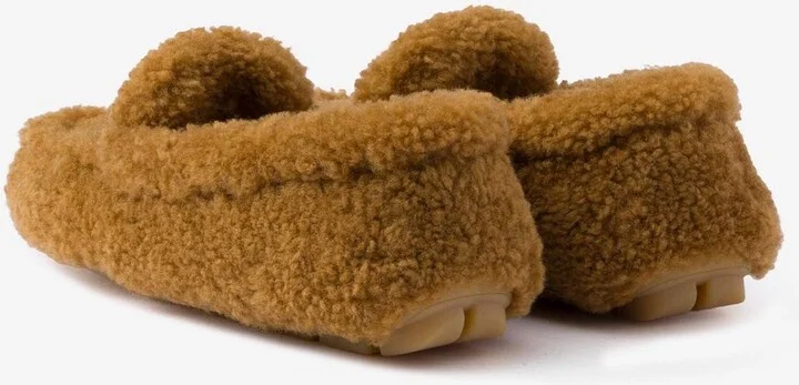 Triangle Logo Shearling Loafers - Image 2