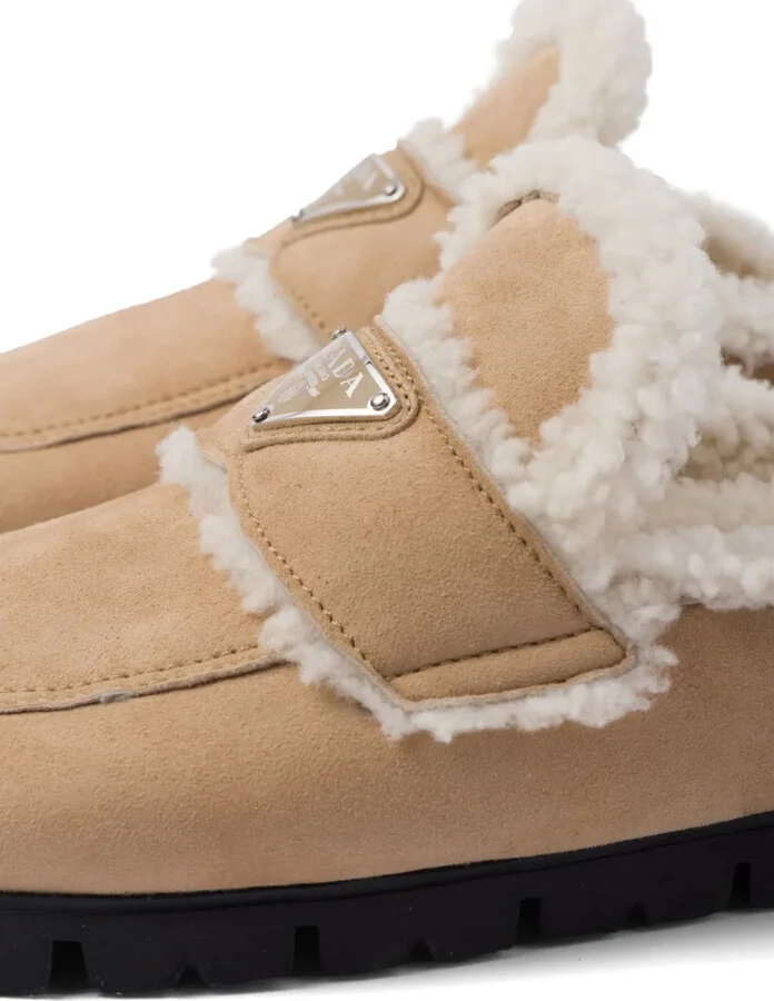 Triangle-Logo Shearling Slippers - Image 4