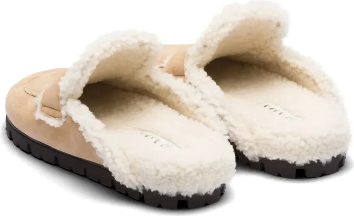 Triangle-Logo Shearling Slippers - Image 5