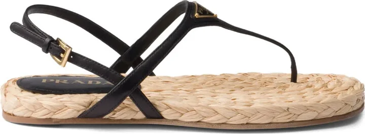 Triangle-Logo Slingback Sandals