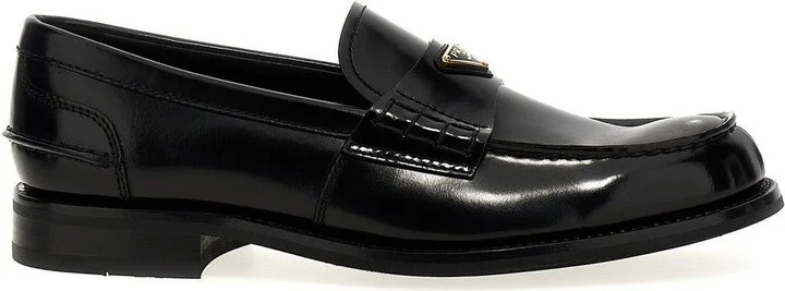 Triangle-logo Slip-on Loafers