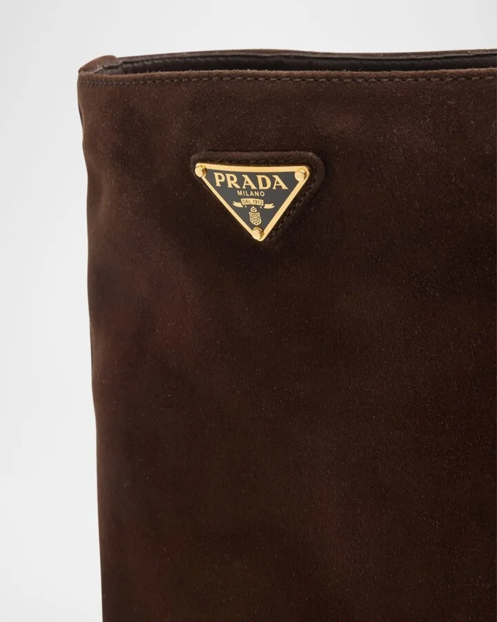 Triangle Logo Suede Knee-High Boots - Image 2