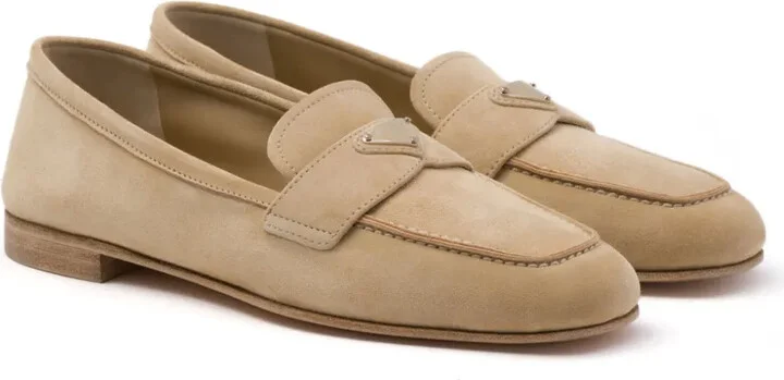 Triangle-Logo Suede Loafers - Image 2