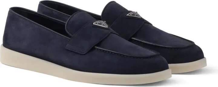 Triangle-Logo Suede Loafers - Image 2