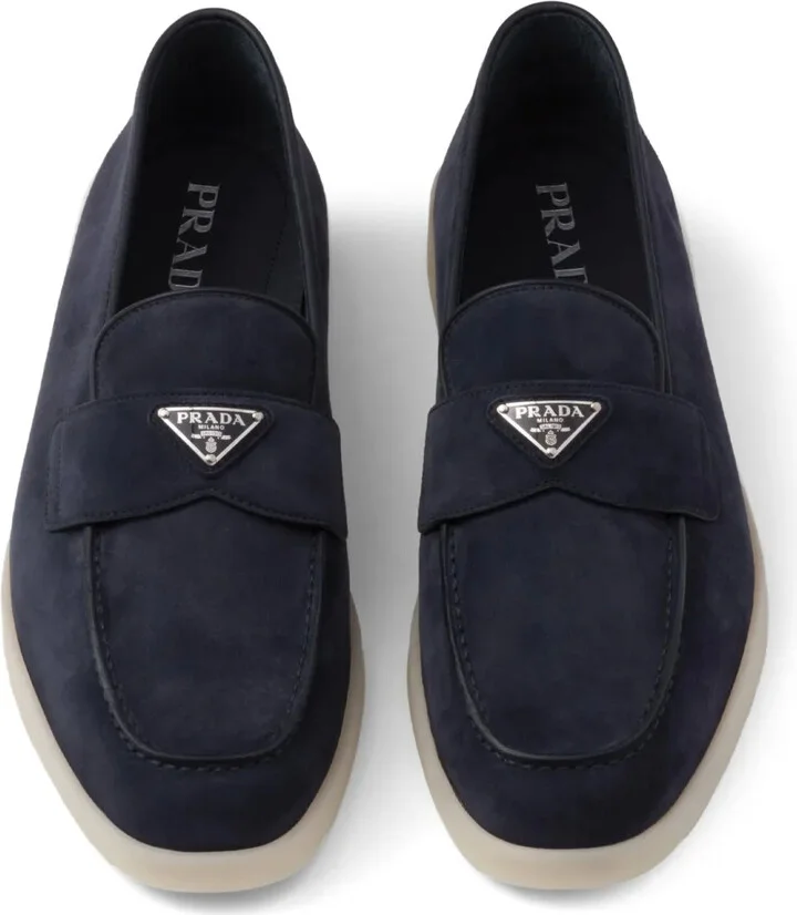 Triangle-Logo Suede Loafers - Image 3