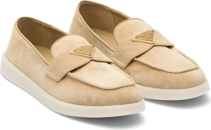 Triangle-Logo Suede Loafers - Image 2