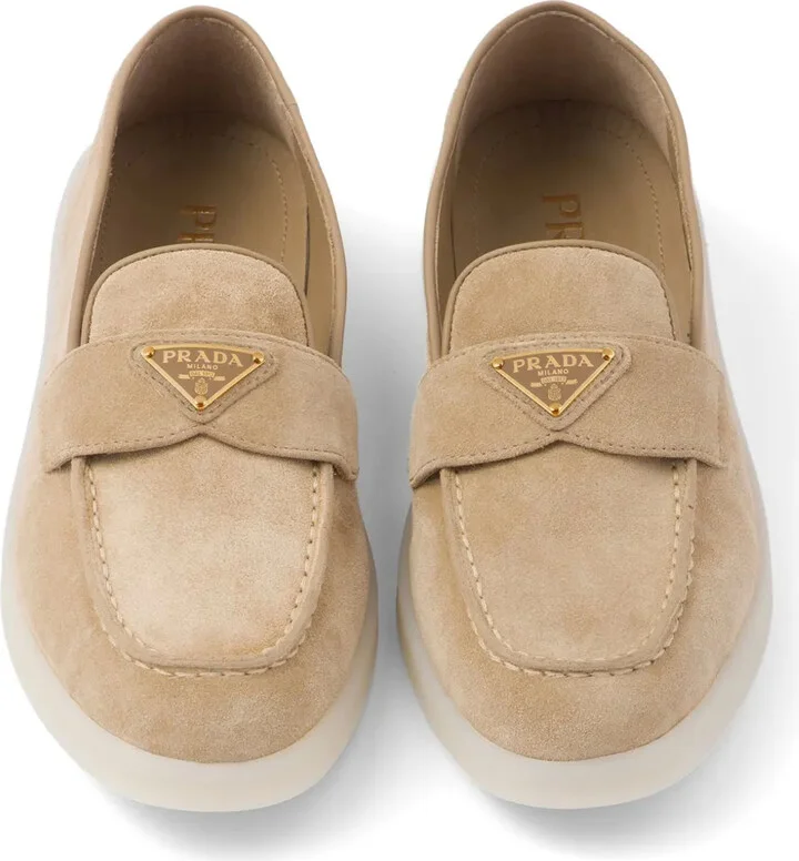 Triangle-Logo Suede Loafers - Image 4