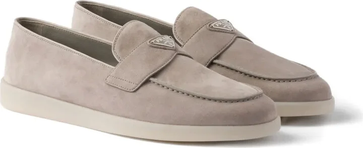 Triangle-Logo Suede Loafers - Image 2