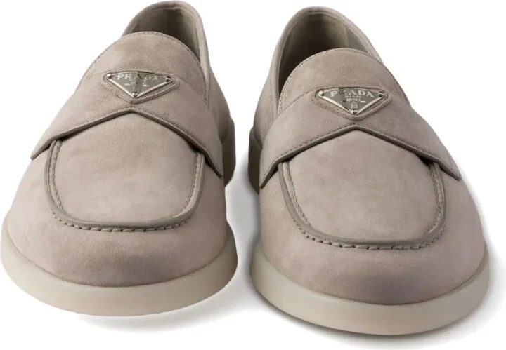 Triangle-Logo Suede Loafers - Image 4