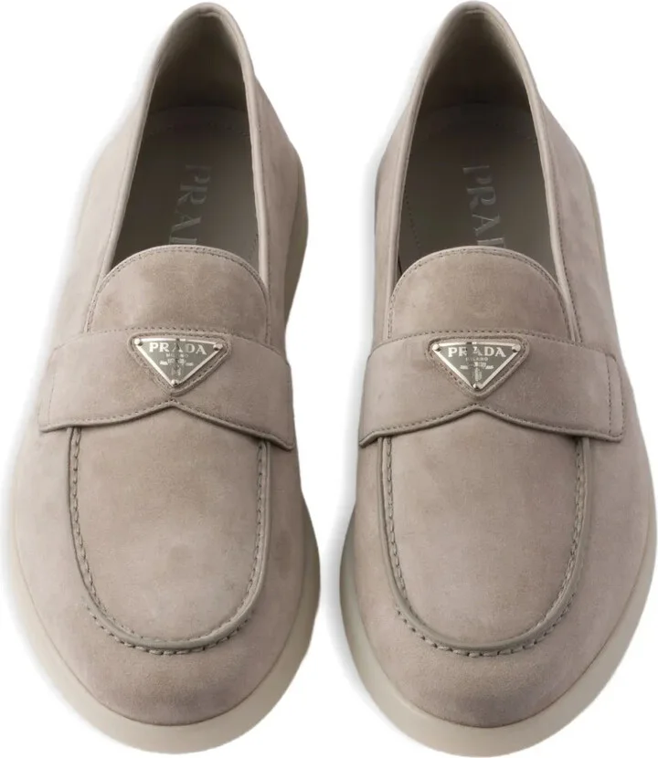 Triangle-Logo Suede Loafers - Image 5
