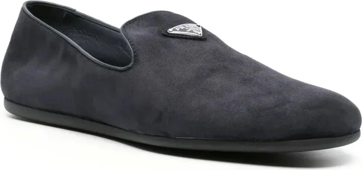 Triangle-Logo Suede Loafers - Image 2