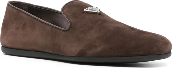 Triangle-Logo Suede Loafers - Image 2
