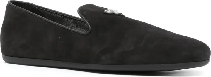 Triangle-Logo Suede Loafers - Image 2