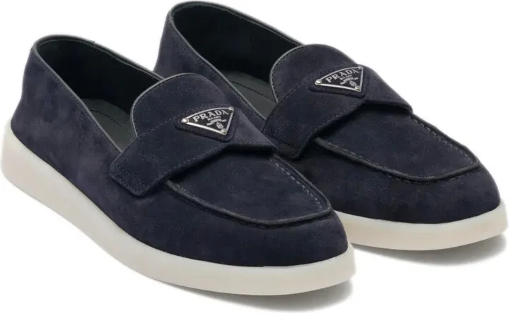 Triangle-Logo Suede Loafers - Image 2