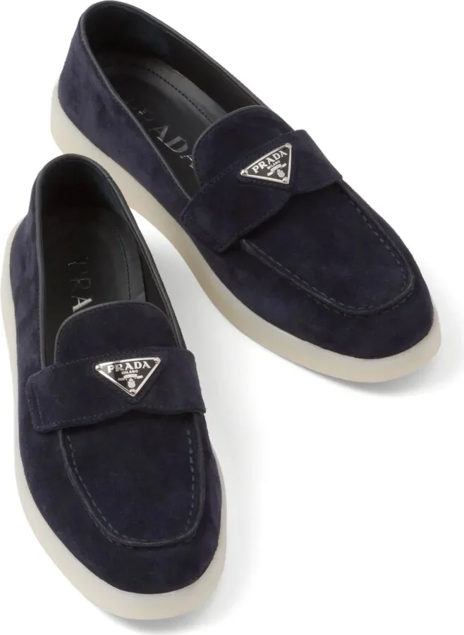 Triangle-Logo Suede Loafers - Image 4