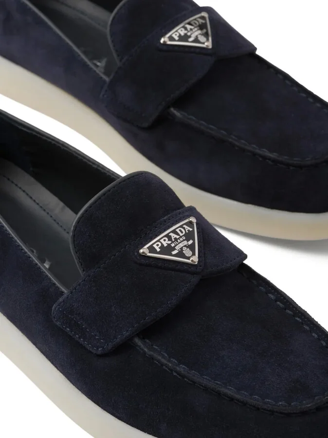 Triangle-Logo Suede Loafers - Image 5
