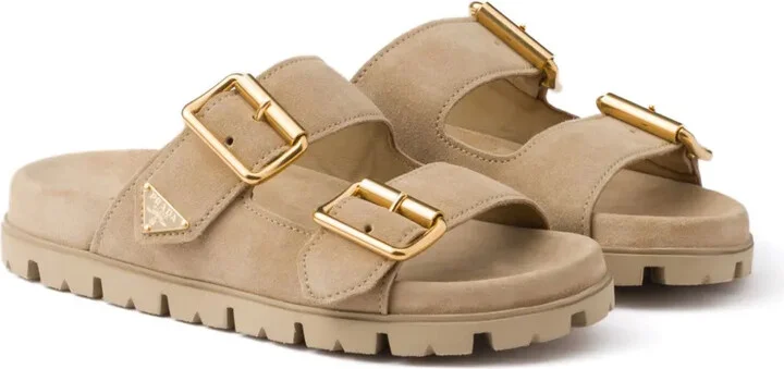 Triangle-Logo Suede Slides - Image 2