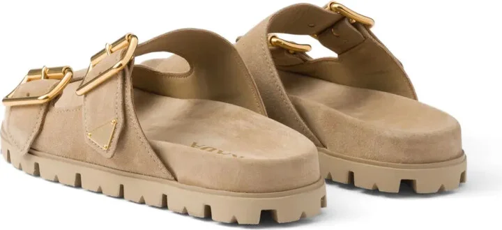 Triangle-Logo Suede Slides - Image 3
