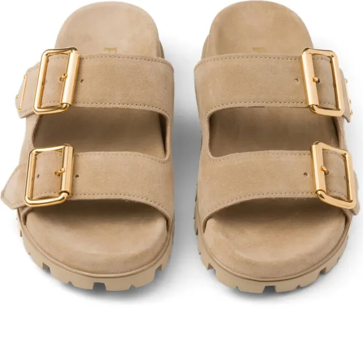 Triangle-Logo Suede Slides - Image 4