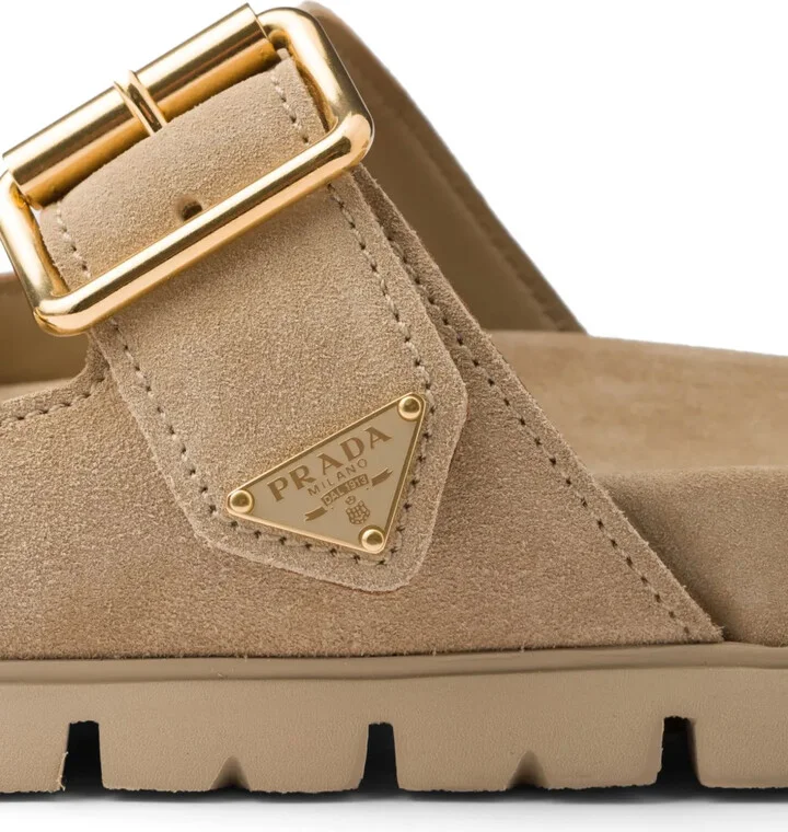 Triangle-Logo Suede Slides - Image 5