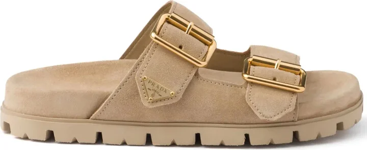 Triangle-Logo Suede Slides