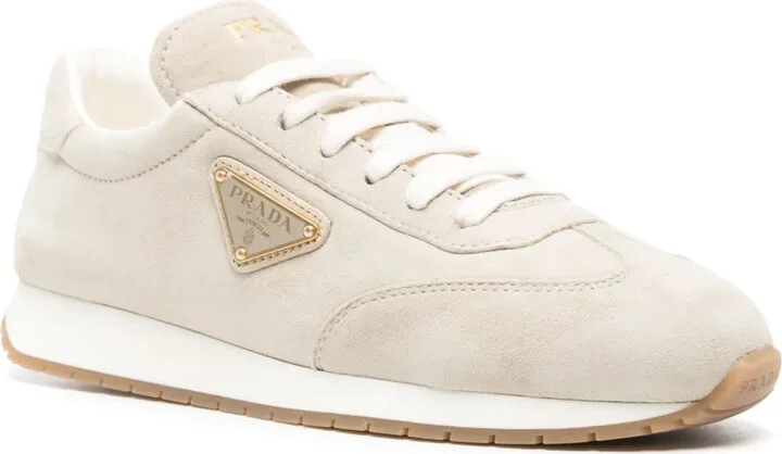 Triangle-Logo Suede Sneakers - Image 2