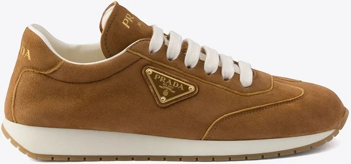 Triangle Logo Suede Sneakers