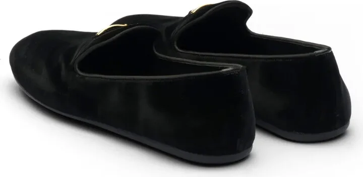 Triangle-Logo Velvet Loafers - Image 3