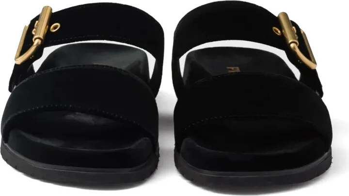 Triangle-Logo Velvet Slides - Image 4
