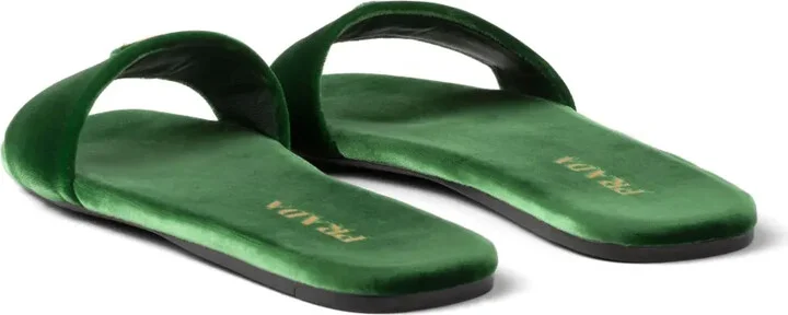 Triangle-Logo Velvet Slides - Image 3