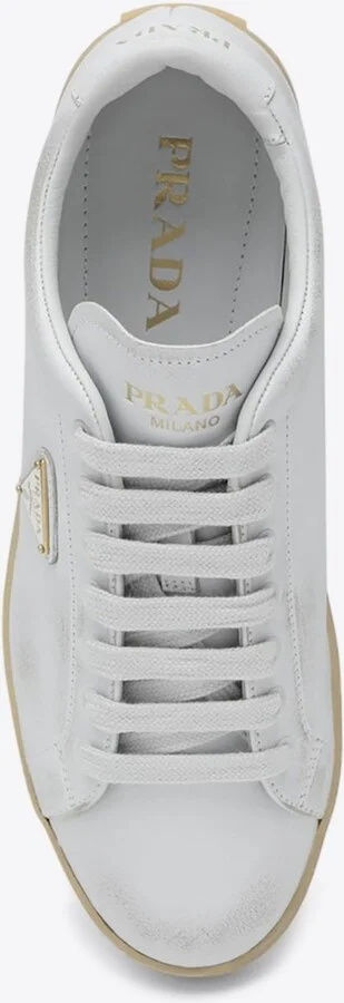 Triangle Logo Worn-Out Effect Sneakers - Image 2