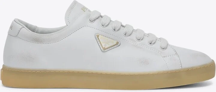 Triangle Logo Worn-Out Effect Sneakers
