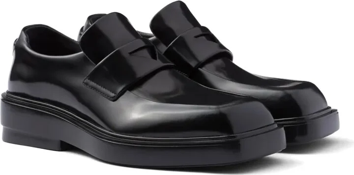 Triangle-Patch Leather Loafers - Image 2