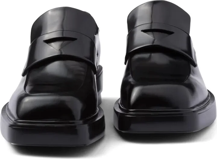 Triangle-Patch Leather Loafers - Image 5