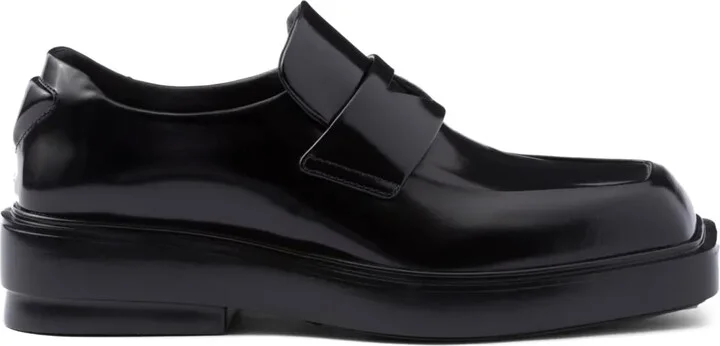 Triangle-Patch Leather Loafers