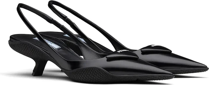 Triangle Patch Slingback Pumps - Image 2