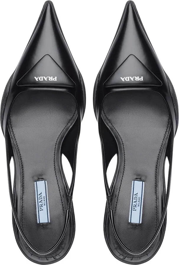 Triangle Patch Slingback Pumps - Image 4