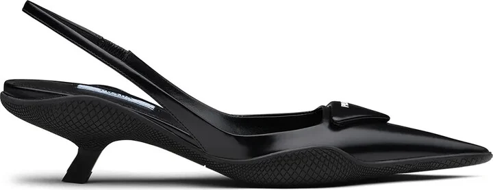 Triangle Patch Slingback Pumps