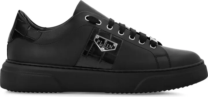 Triangle Plein-plaque leather sneakers