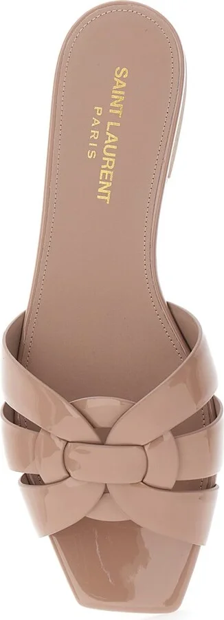 'tribute 05' Beige Sandals With Criss-crossed Straps In Patent Leather Woman - Image 2