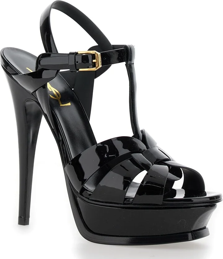 'tribute' Black Sandals With Logo In Patent Leather Woman - Image 2